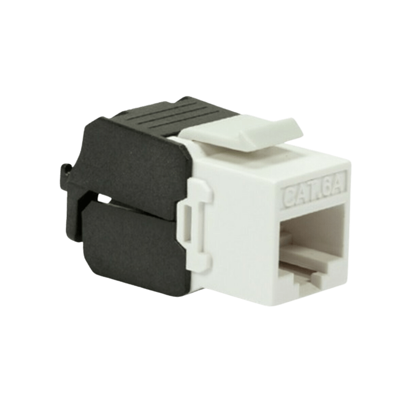 CAT6a UTP Keystone Netzwerkstecker - Toolless - Schwarz-Weiß