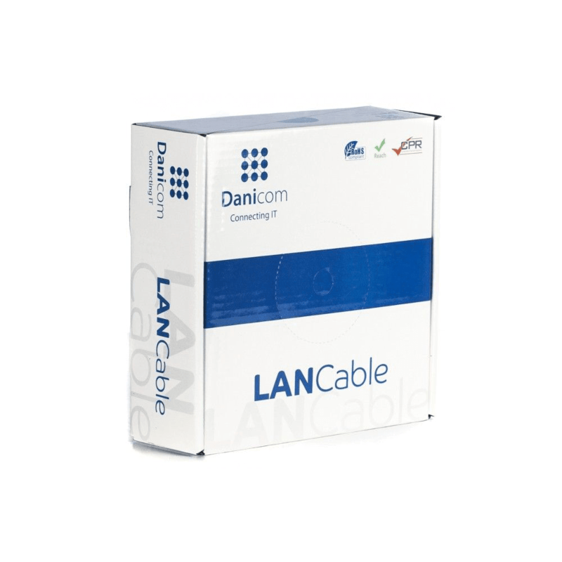 CAT6 Netzwerkkabel, U/UTP, AWG 24/7 (Flexibel), 100 Meter, Grau, CCA