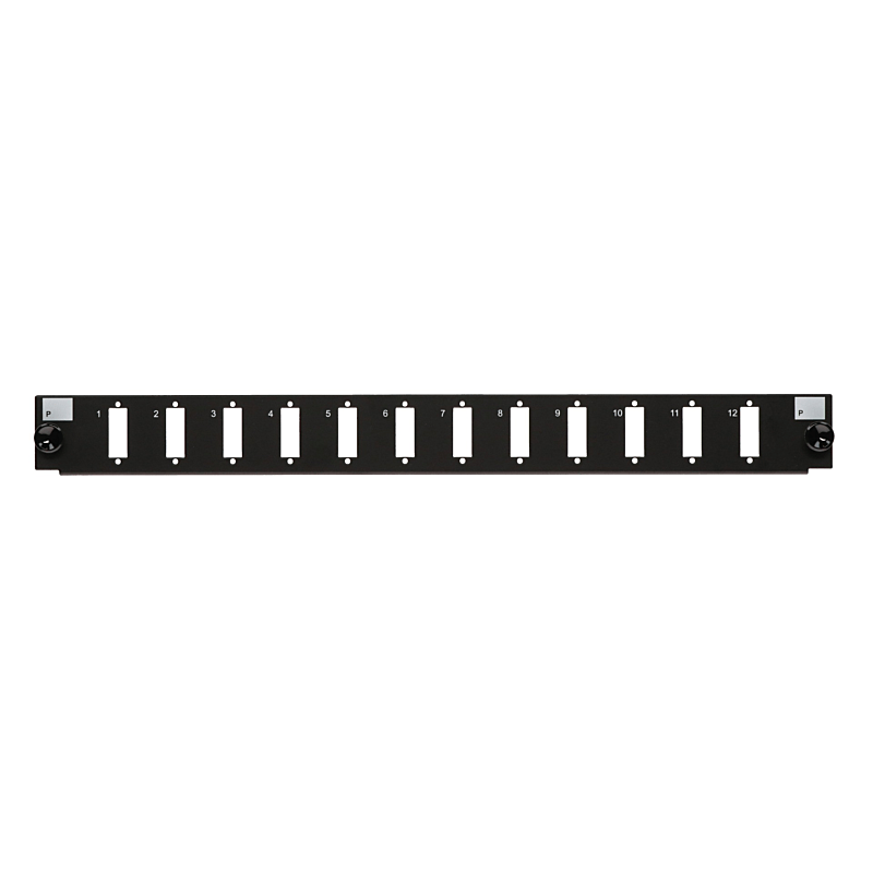 Front LC/SC 12 Ports, schwarz Quad/Duplex für 19" Spleißbox